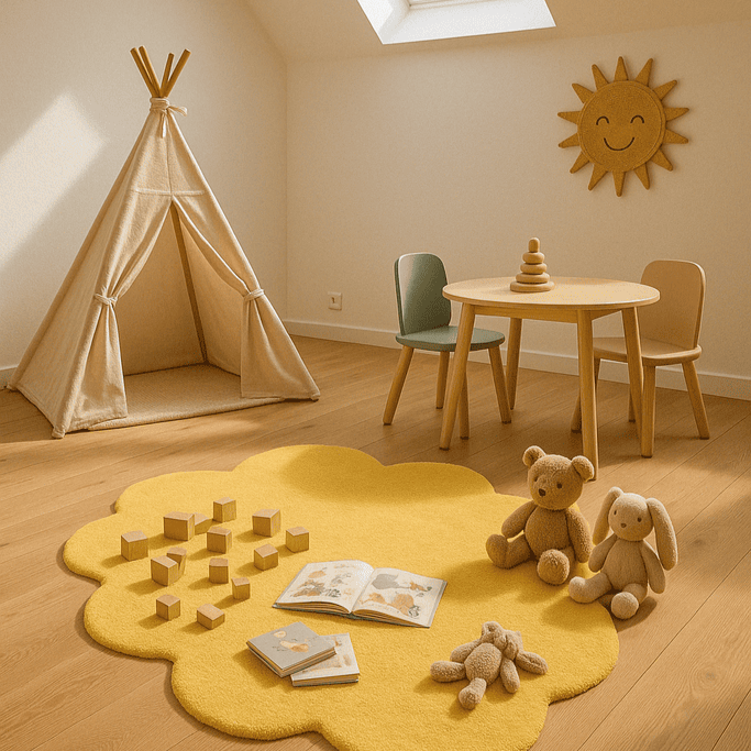 Yellow Cloud Puff Rug