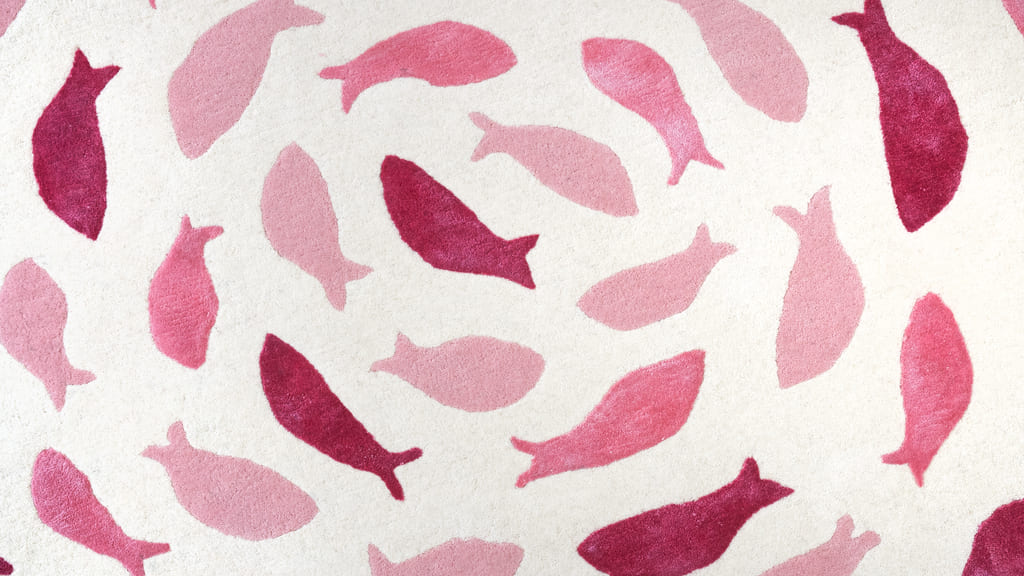 Fish Swirl Pink Rug