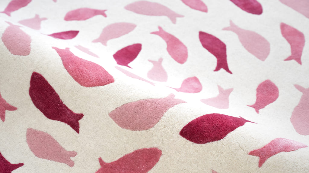 Fish Swirl Pink Rug