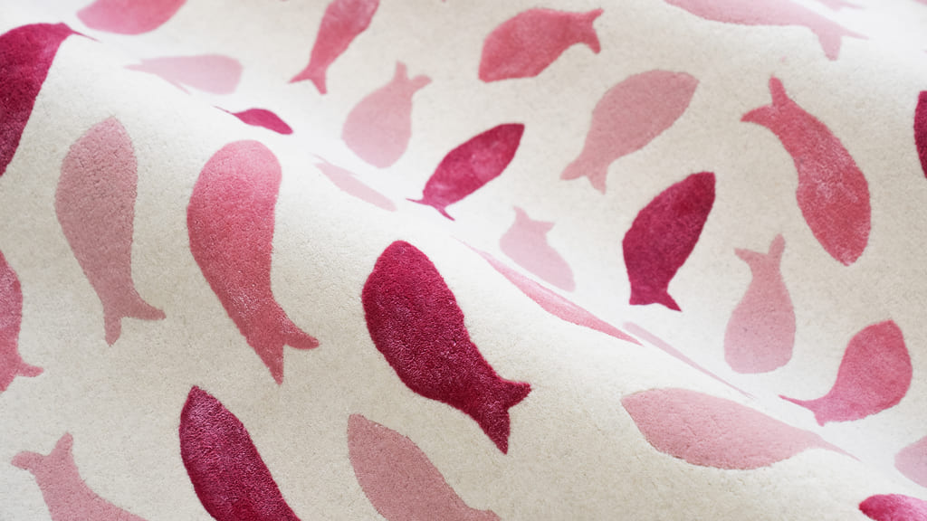 Fish Swirl Pink Rug
