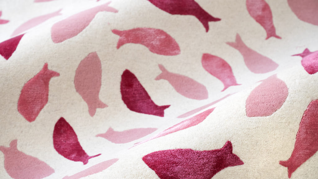 Fish Swirl Pink Rug