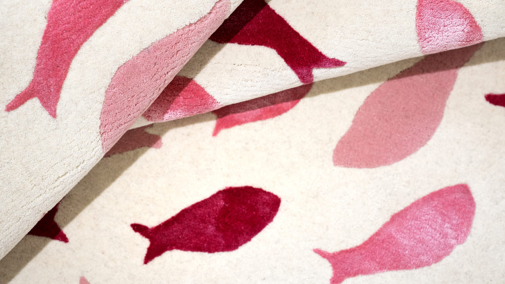 Fish Swirl Pink Rug