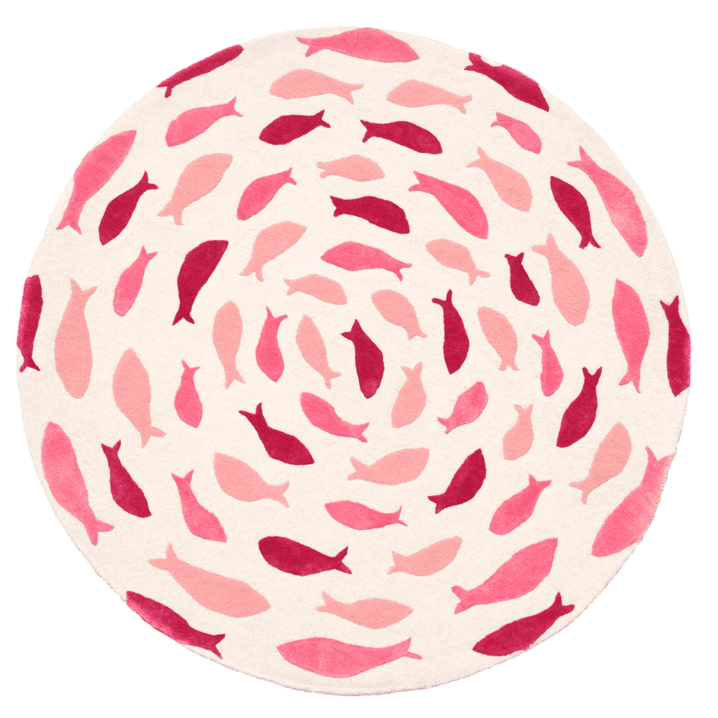 Fish Swirl Pink Rug