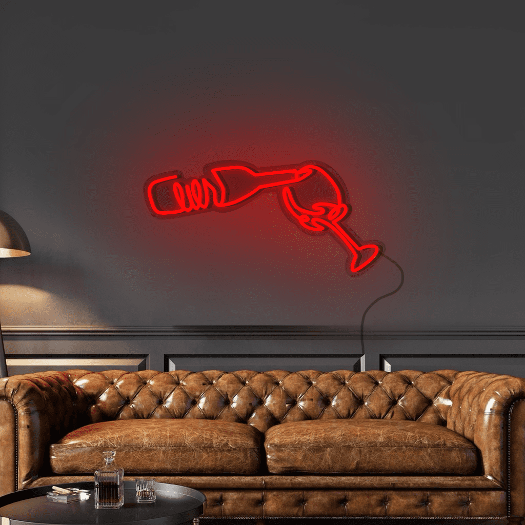 Pour Some Wine Neon Sign