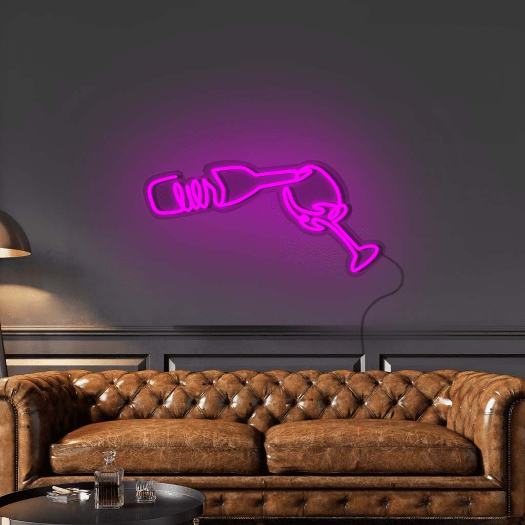 Pour Some Wine Neon Sign