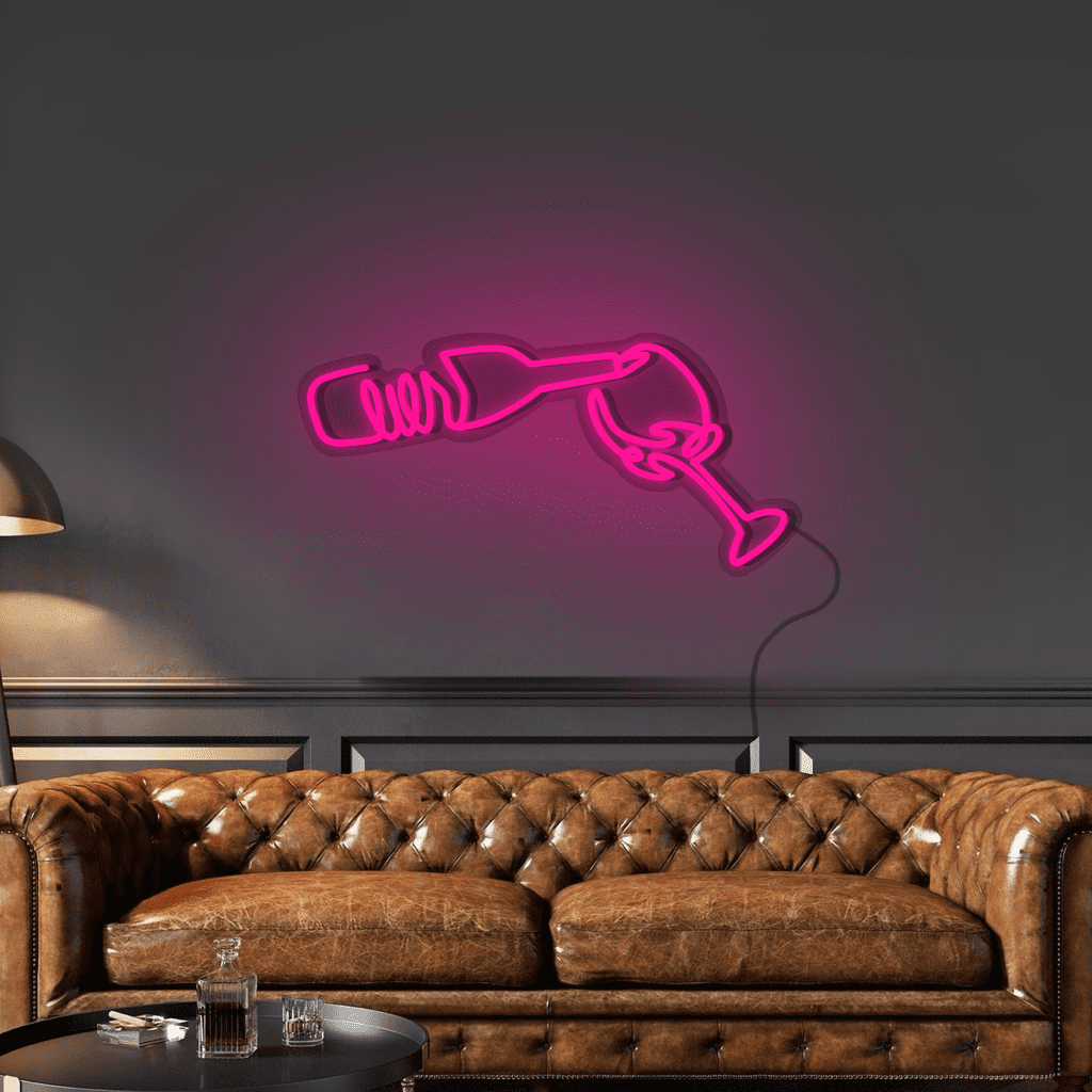Pour Some Wine Neon Sign