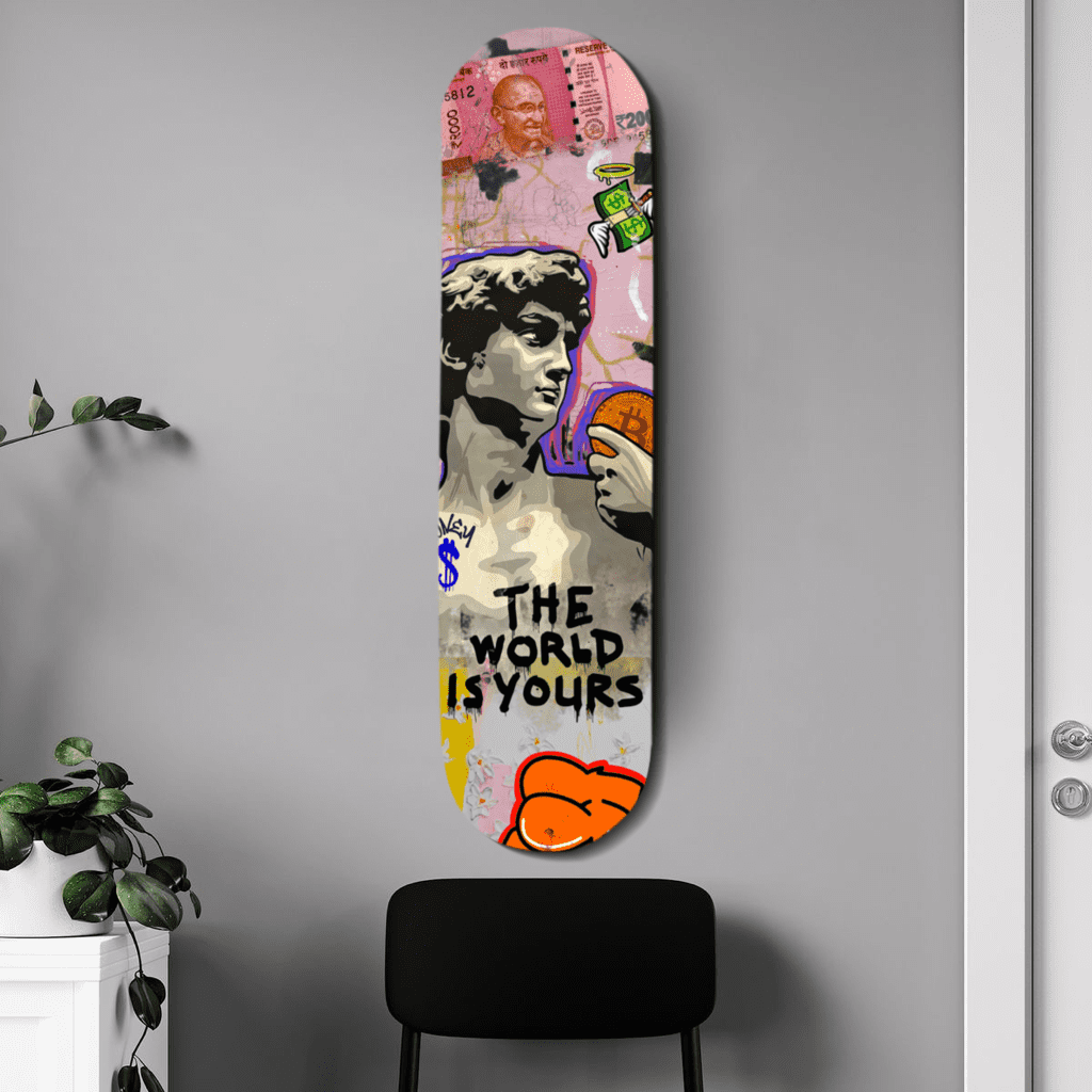 David of Michelangelo- The World Is Yours Skateboard Deck
