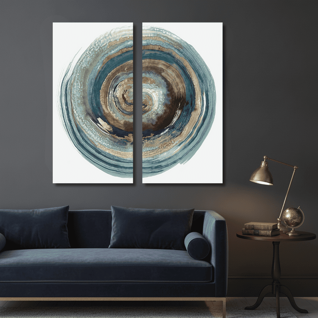 Teal Spiral - Set of 2