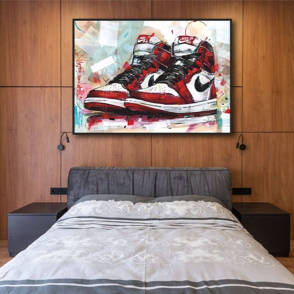 Buy Nike Air Jordan -1-Retro High Og Varsity Red Canvas Wall Art