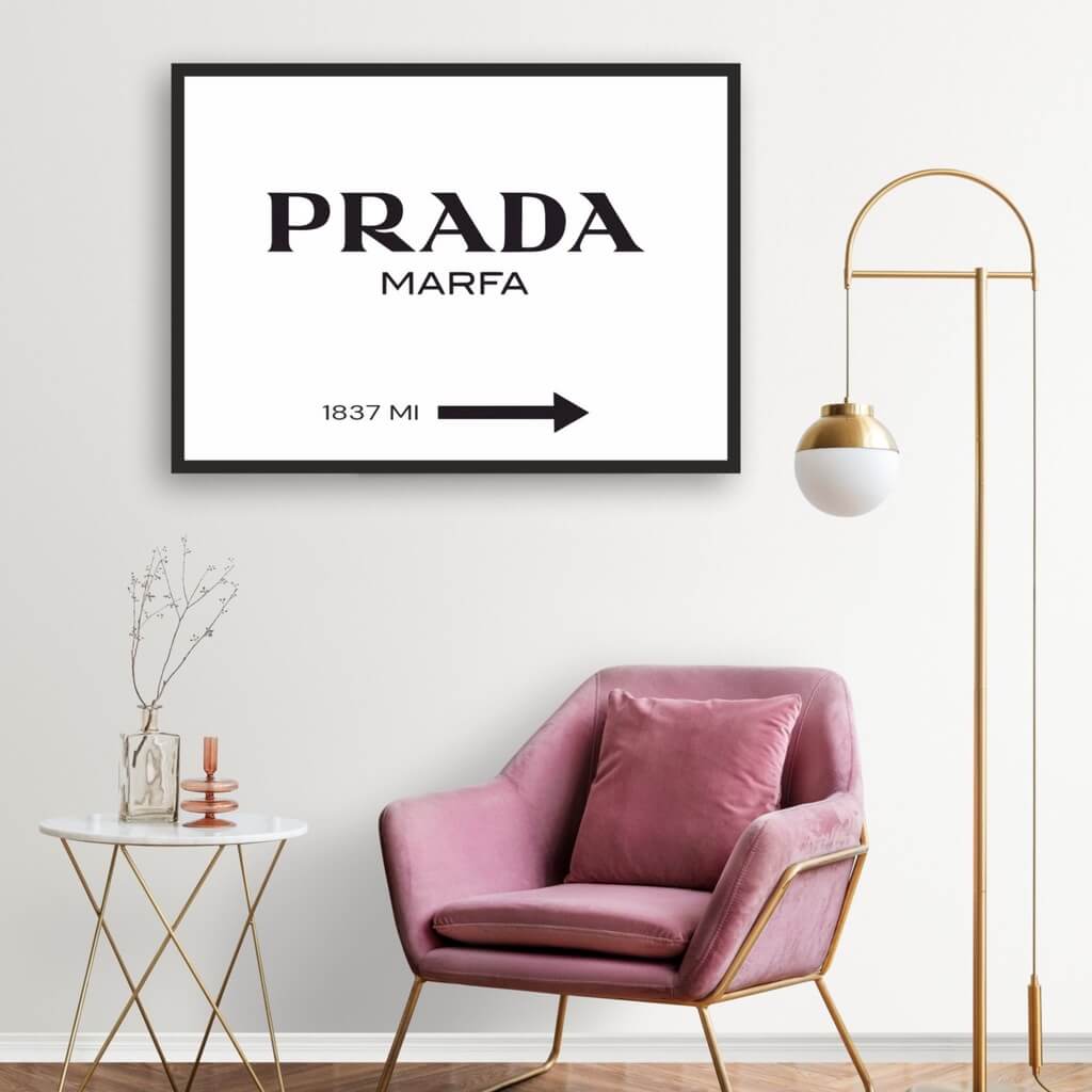 Prada Print, Fashion Poster, Prada Wall Art, Fashion Street Sign Art