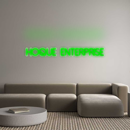 Custom Neon Sign: HOQUE  ENTERP...