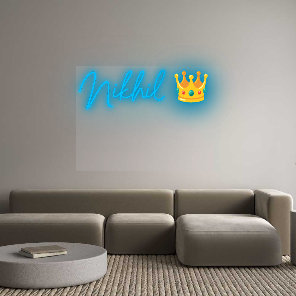 Custom Neon Sign: Nikhil 👑