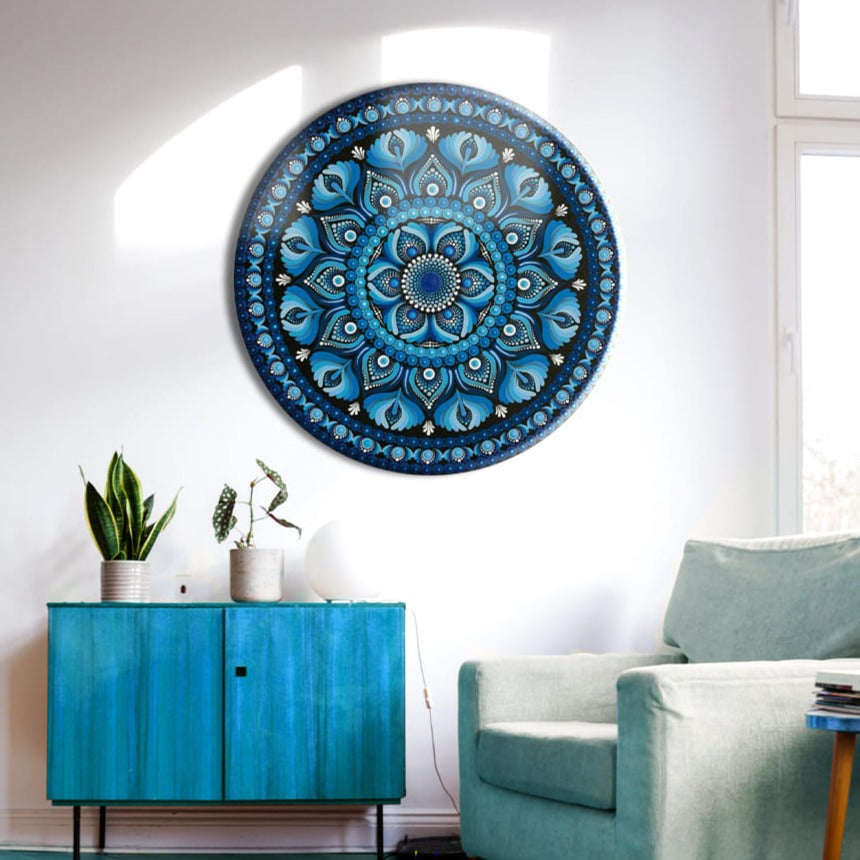 Blue mandala wall hanging sale