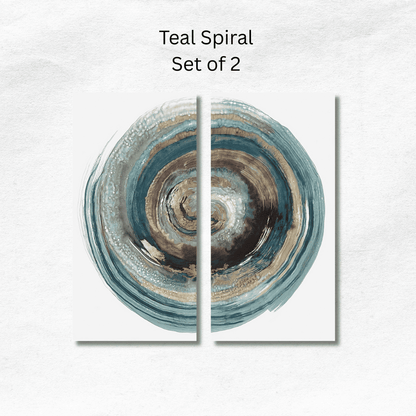 Teal Spiral - Set of 2