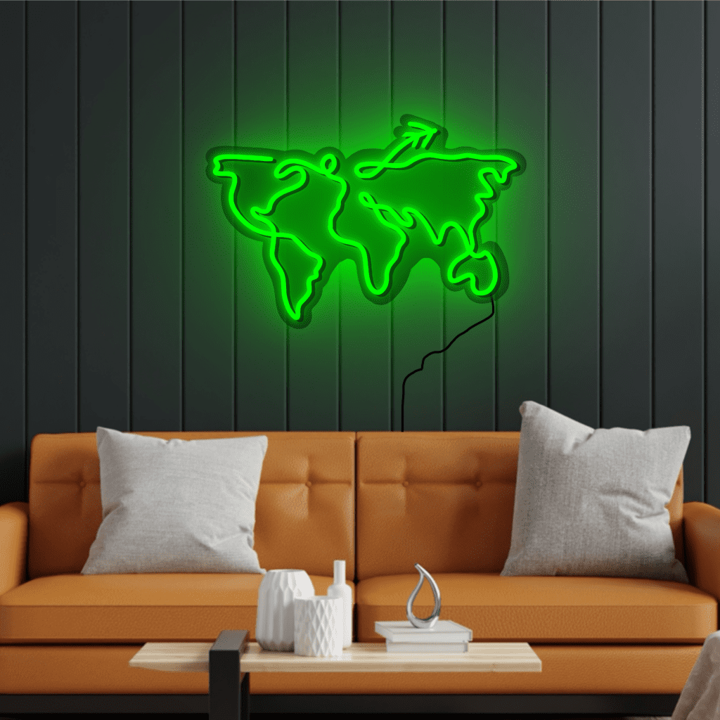 Travel World Neon Sign