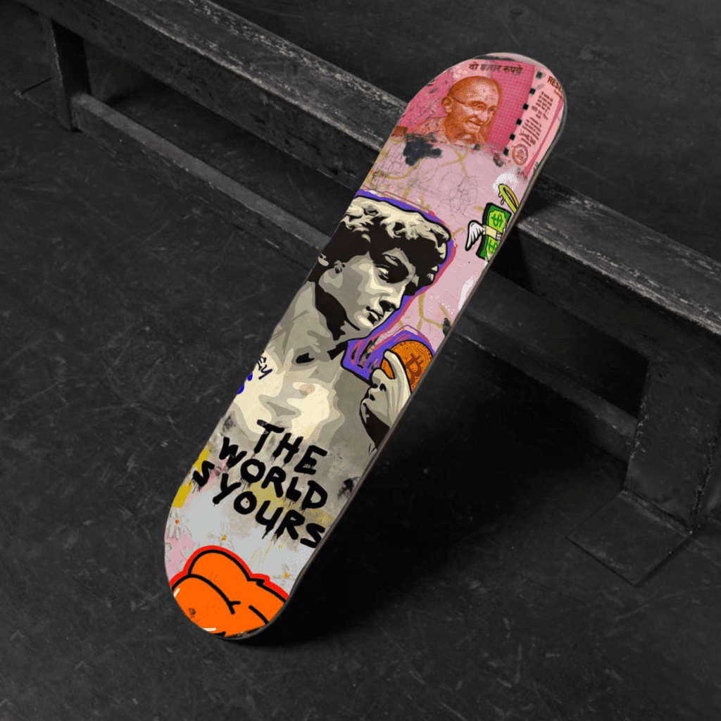 David of Michelangelo- The World Is Yours Skateboard Deck