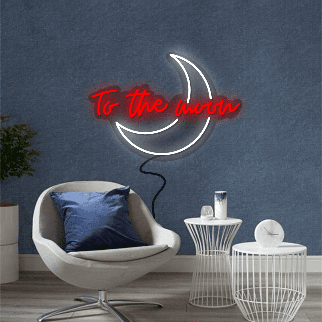 To The Moon Neon Sign