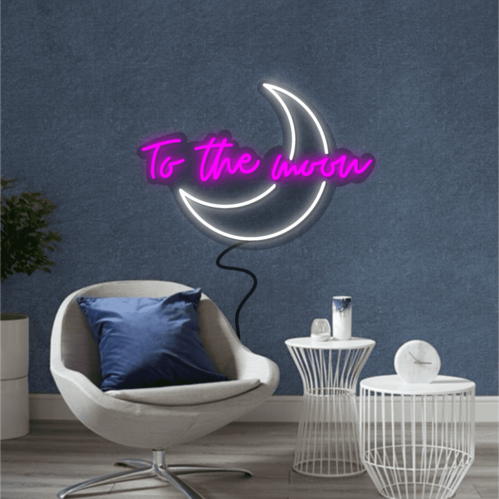 To The Moon Neon Sign