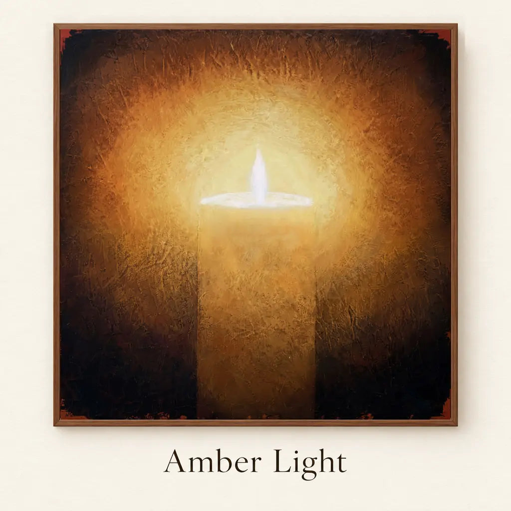 Amber Light Vastu canvas wall art framed product mockup