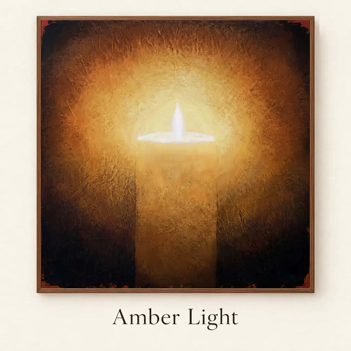 Amber Light Vastu canvas wall art framed product mockup