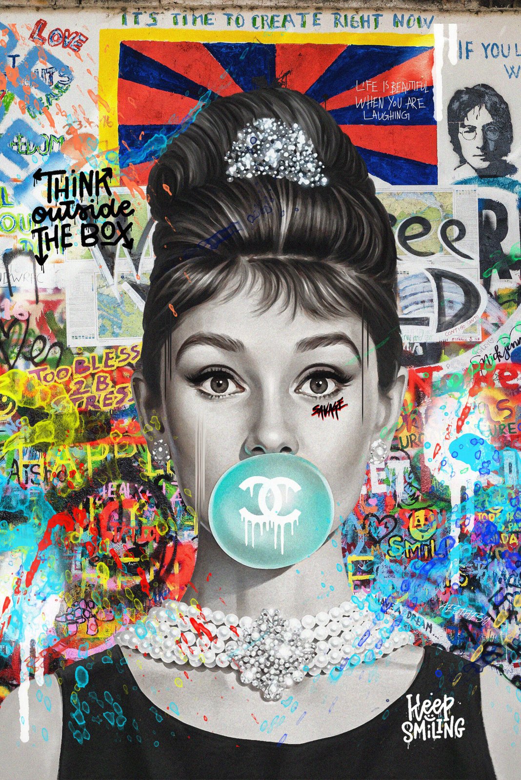 Audrey Hepburn Street Pop