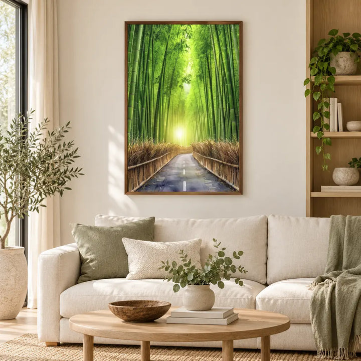 Bamboo Road Vastu canvas wall art in an interior