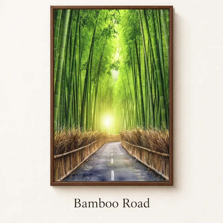 Bamboo Road framed canvas artwork