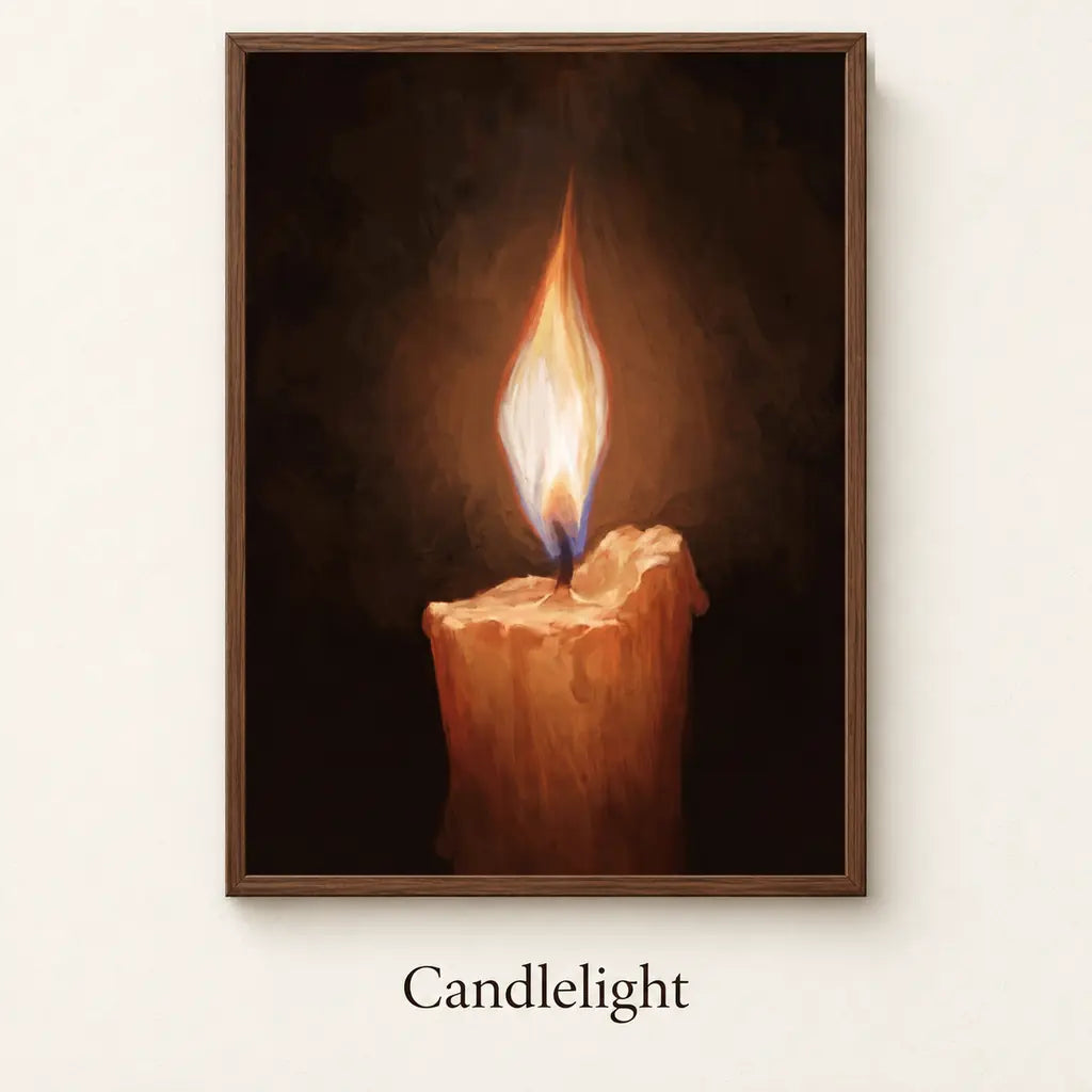 Candlelight framed canvas artwork