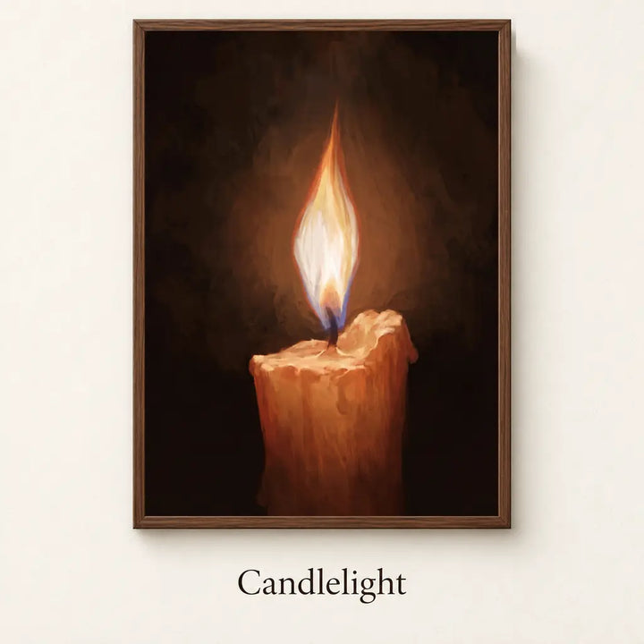 Candlelight framed canvas artwork