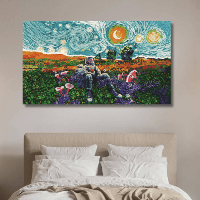 Astronaut enjoys the Starry Night - Landscape