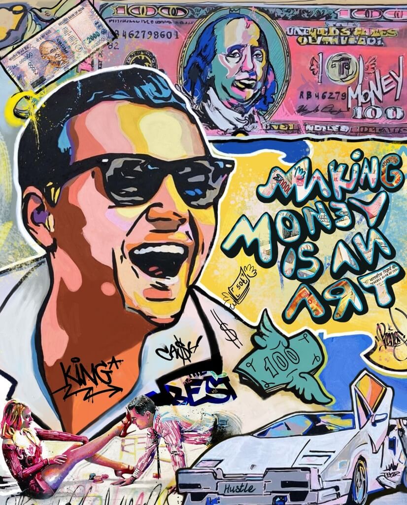 Motivational Graffiti Wall Art of Making Money is an Art - Wolf of Wall ...