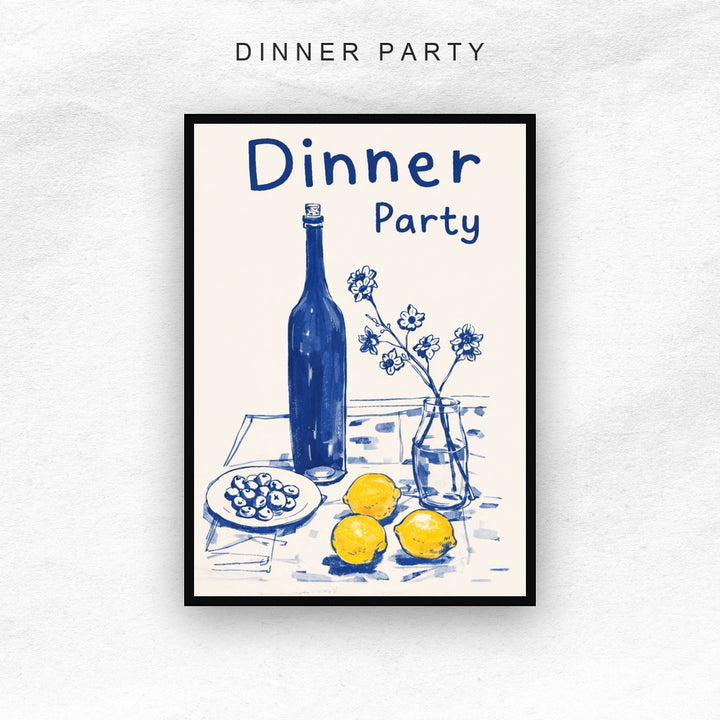 Dinner Party framed canvas wall art