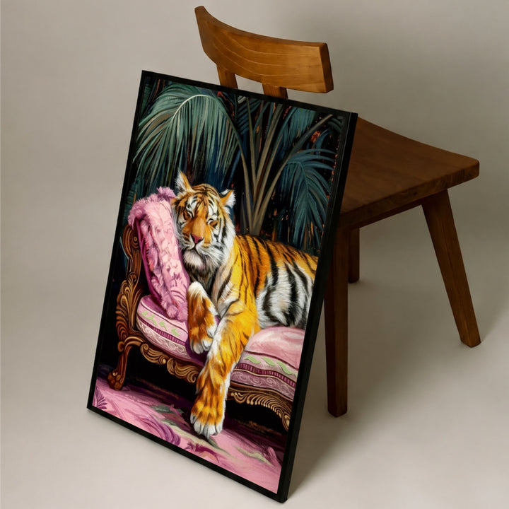 Empress at Rest leaning on a chair