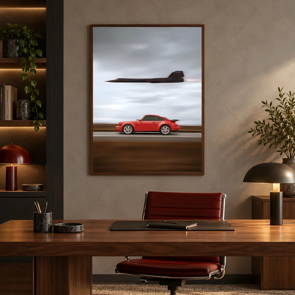 Full Throttle Vastu canvas wall art in a contemporary interior