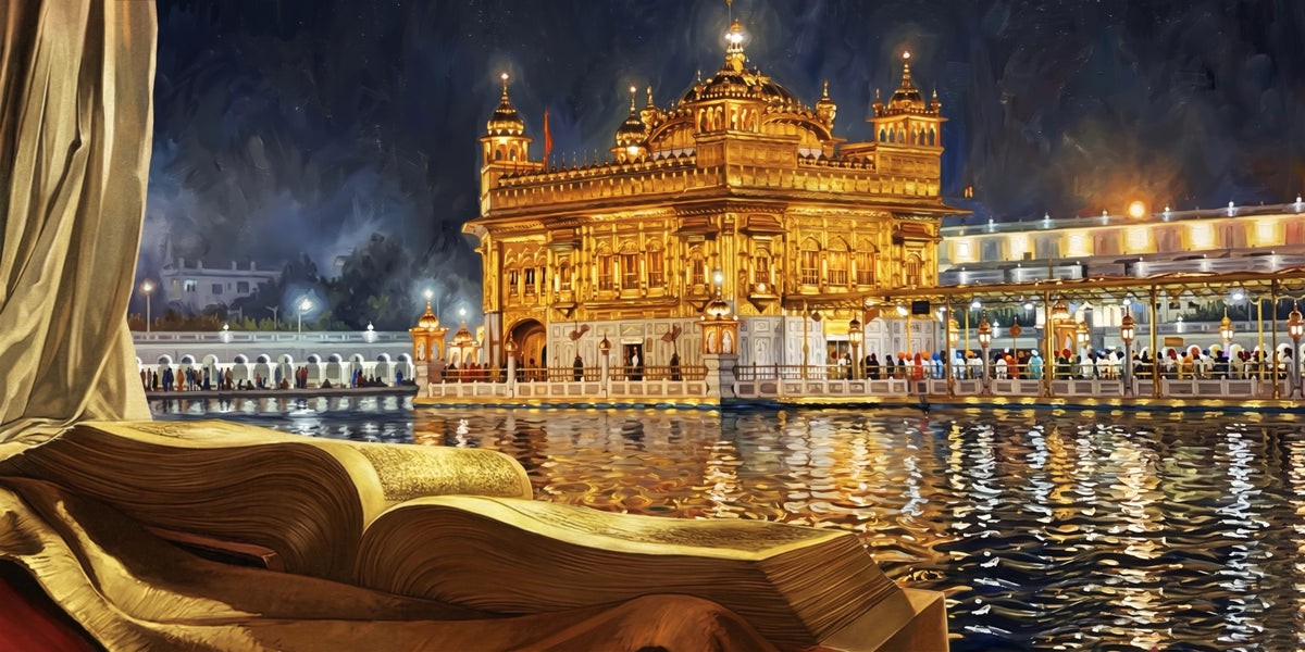 Golden Temple After Dark original artwork