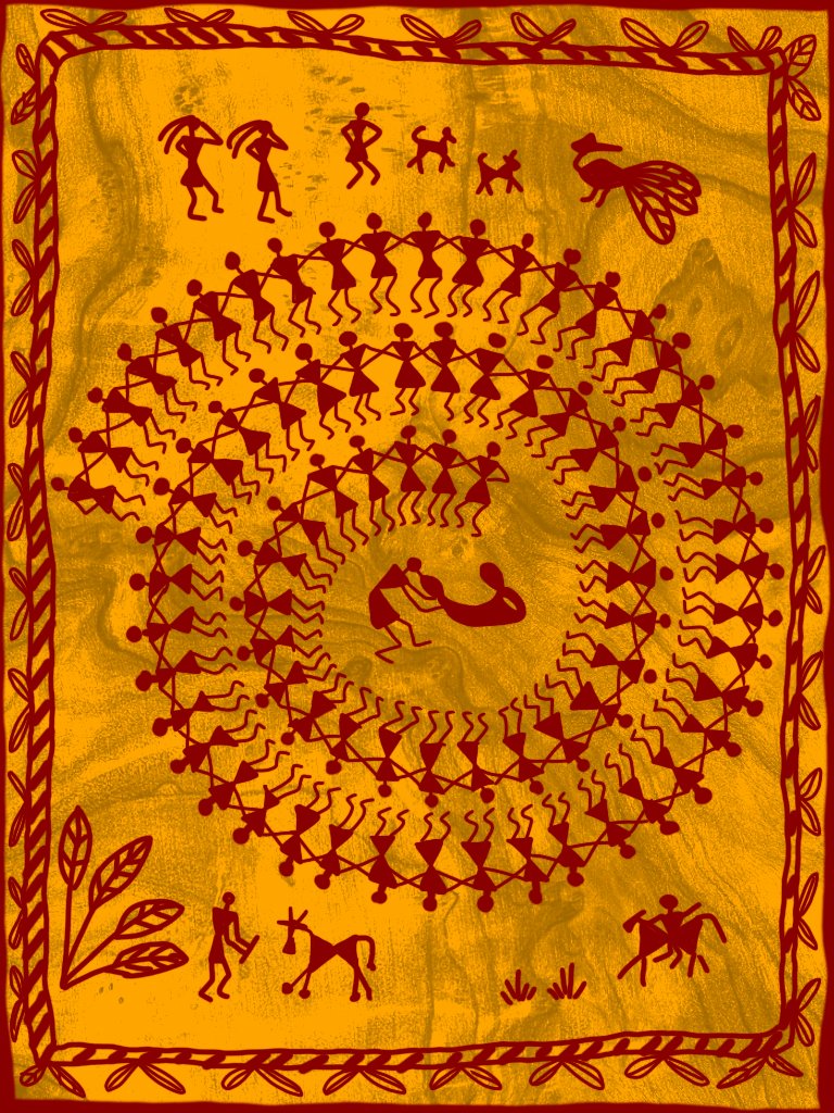 Harmony of Life : Warli Art Painting