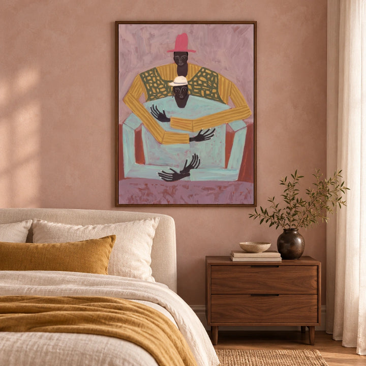 Hold Me Close canvas wall art in a complementary interior