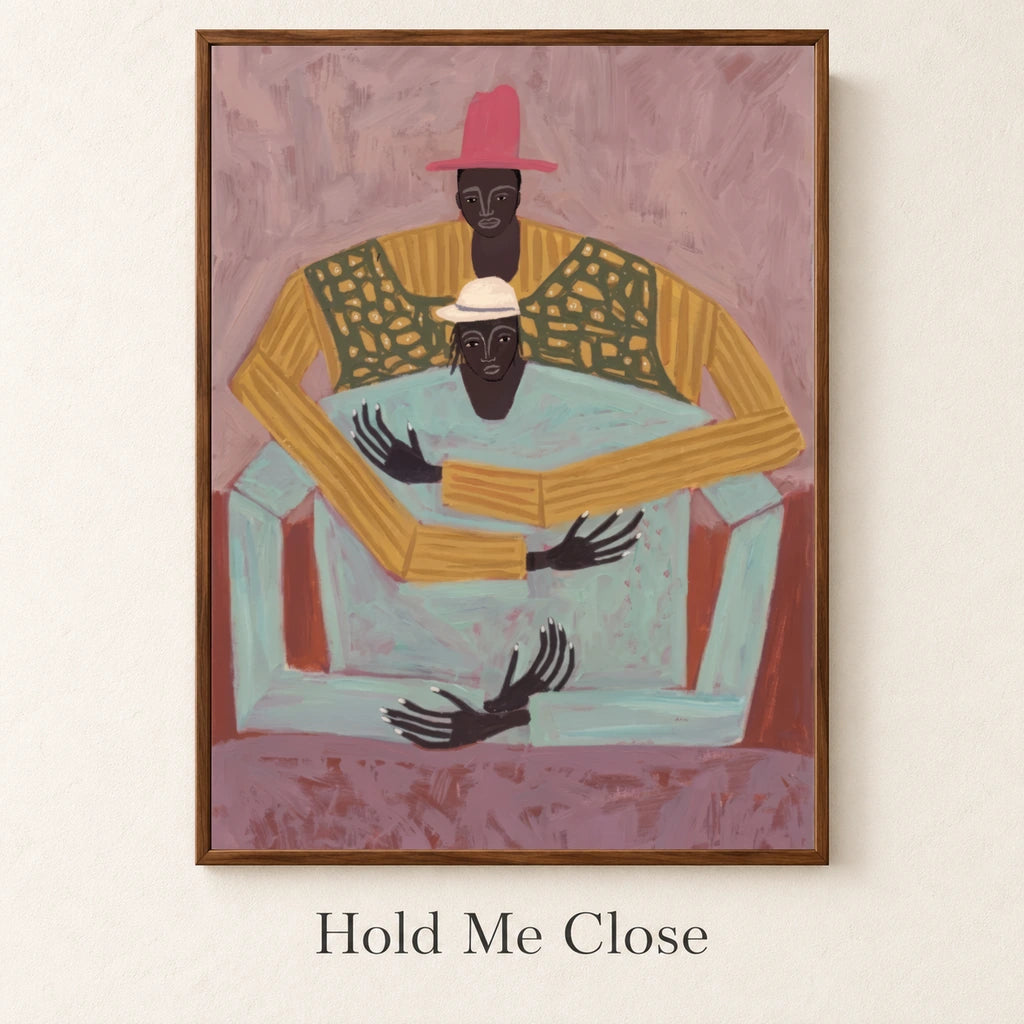 Hold Me Close – named artwork mockup on textured white background