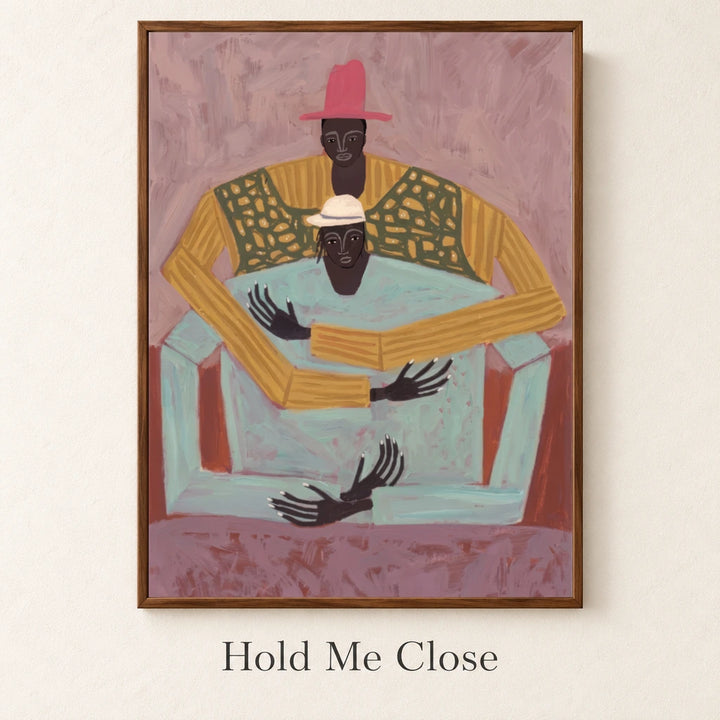 Hold Me Close – named artwork mockup on textured white background