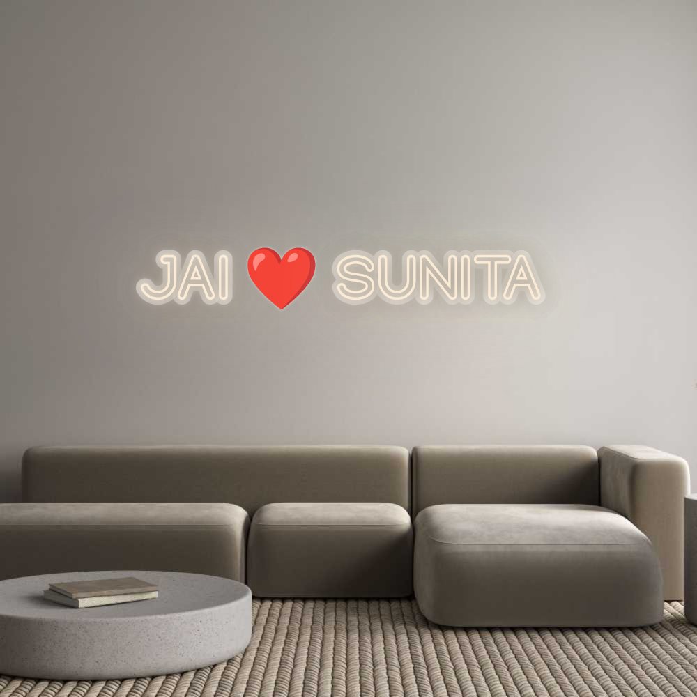 Custom Neon Sign: JAI ❤️ SUNITA