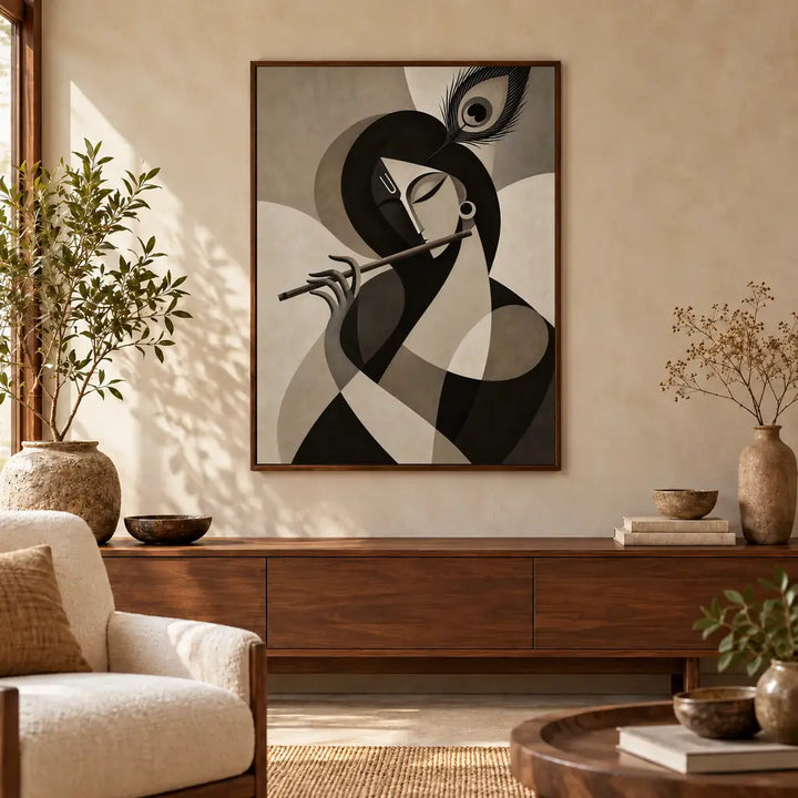 Lord Krishna - Earth Tones – interior lifestyle mockup