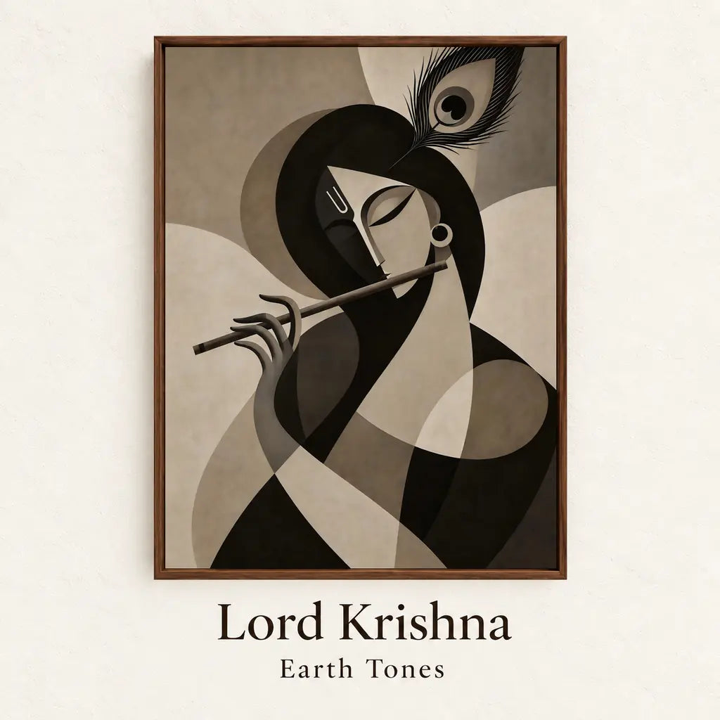 Lord Krishna - Earth Tones – named artwork mockup