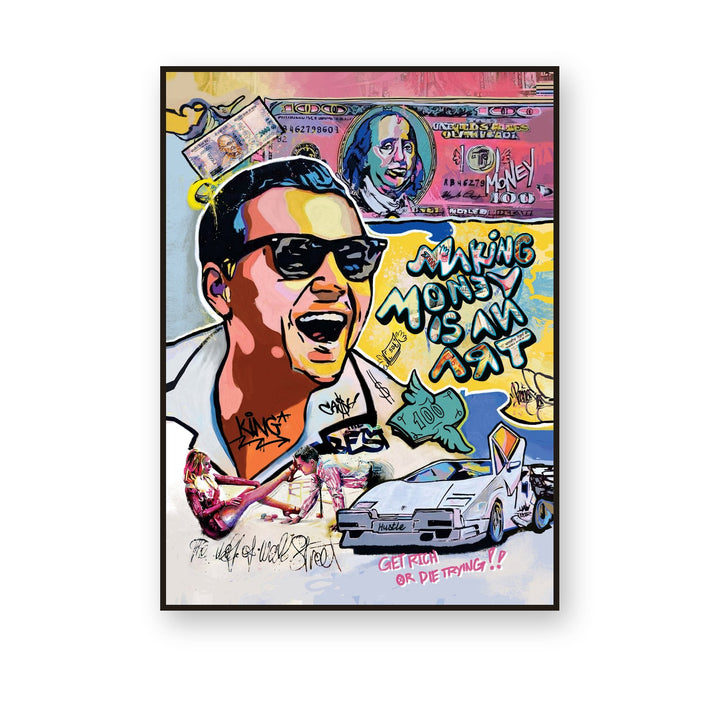 Making Money is an Art - Wolf of Wall St. – framed canvas print