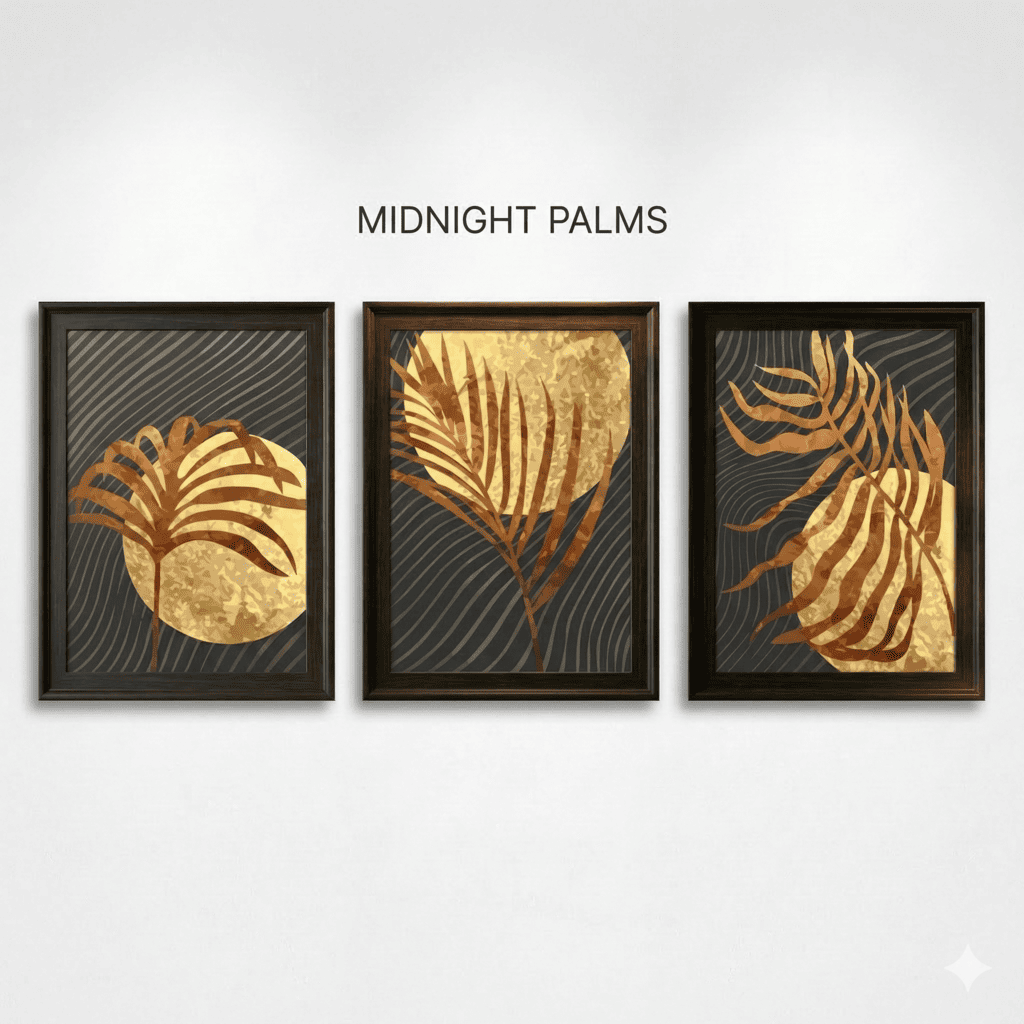 Midnight Palms - Set of 3