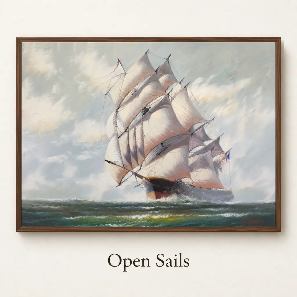 Open Sails framed canvas artwork