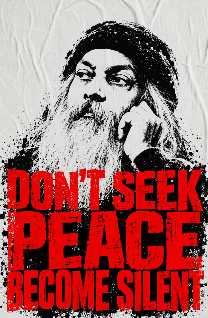 Osho - Become Silent original Osho canvas artwork