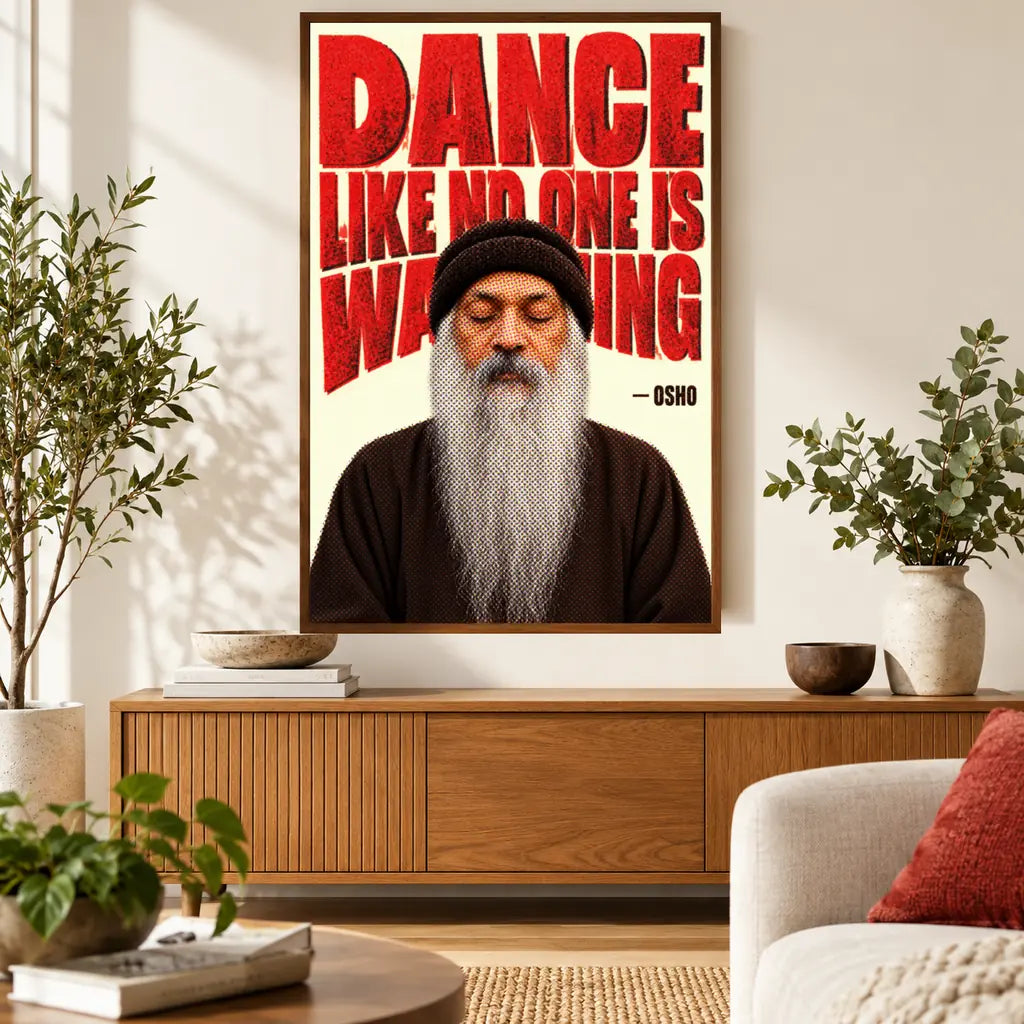 Osho - Dance Freely canvas wall art in an interior setting