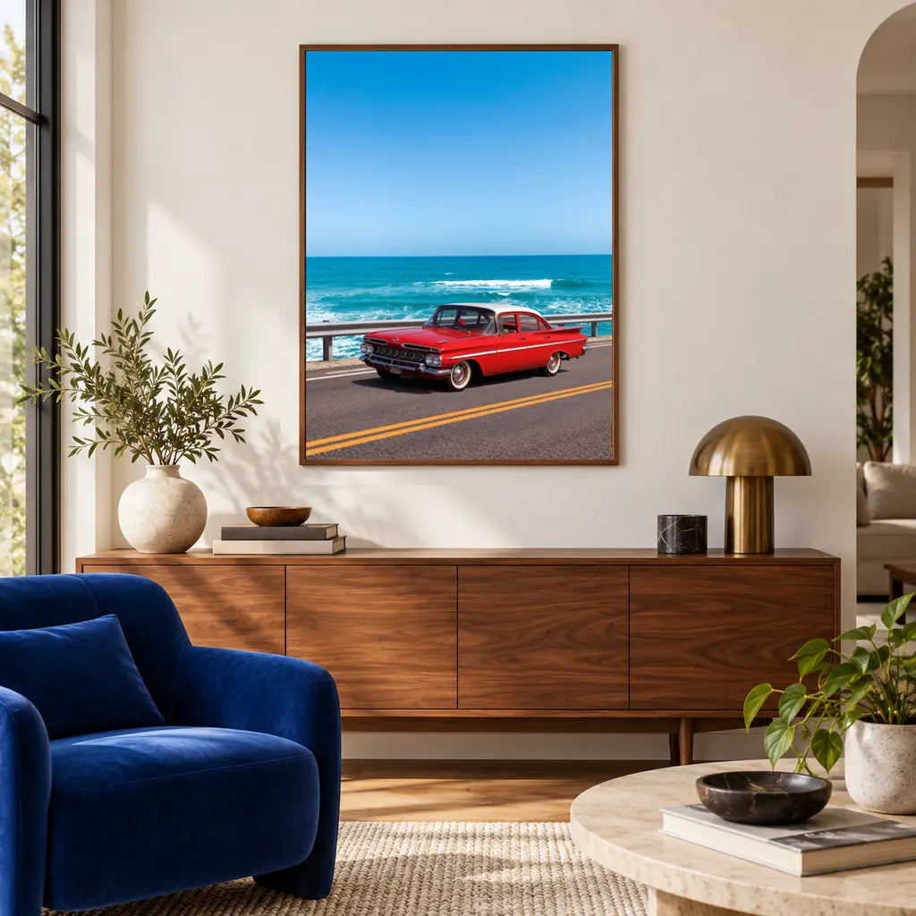 Seaside Drive Vastu canvas wall art in an interior