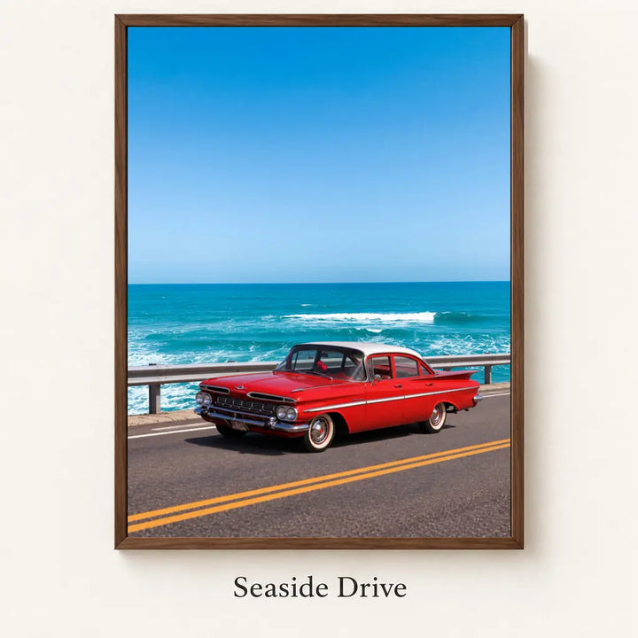 Seaside Drive framed canvas artwork