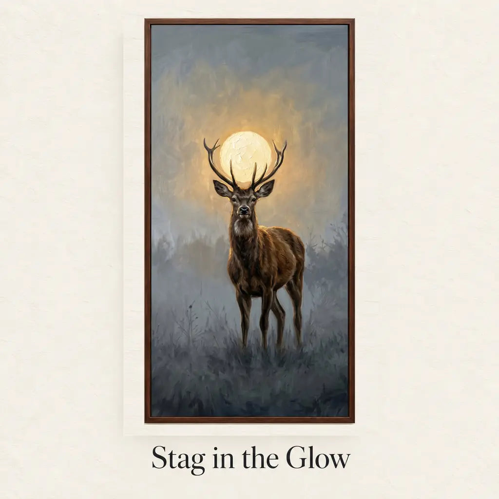 Stag in the Glow – named artwork mockup